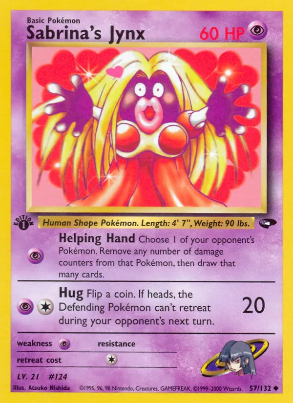 Sabrina's Jynx #57 Gym Challenge Pokemon card