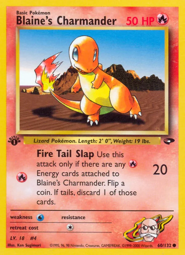 Blaine's Charmander #60 Gym Challenge Pokemon card
