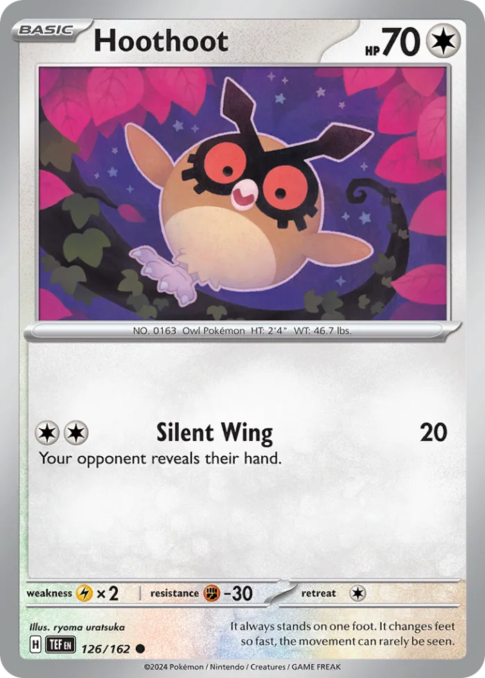 Hoothoot #126 Temporal Forces Pokemon card