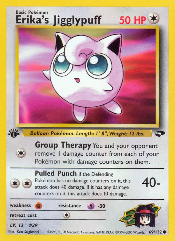 Erika's Jigglypuff #69 Gym Challenge Pokemon card