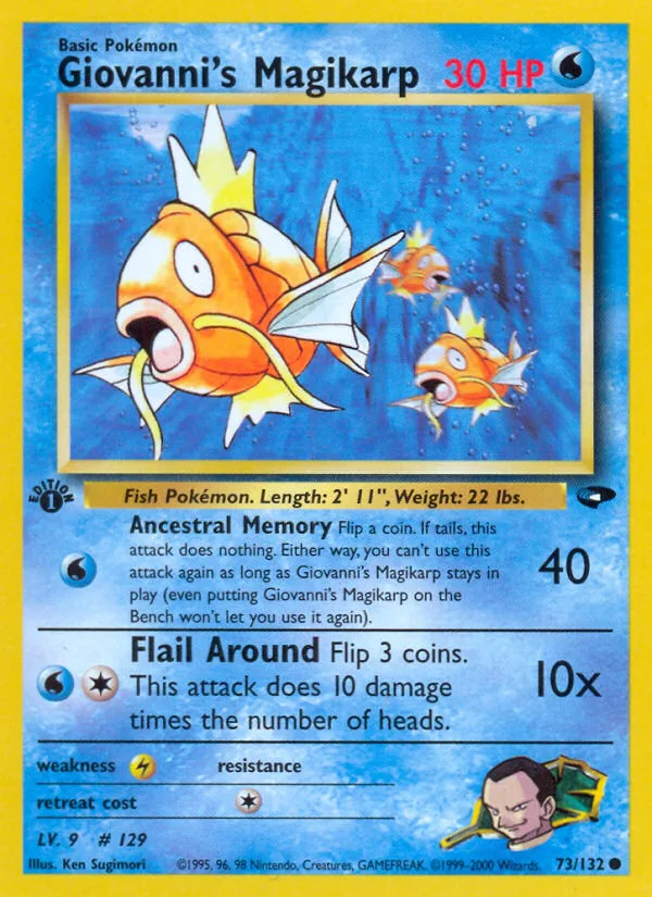 Giovanni's Magikarp #73 Gym Challenge Pokemon card