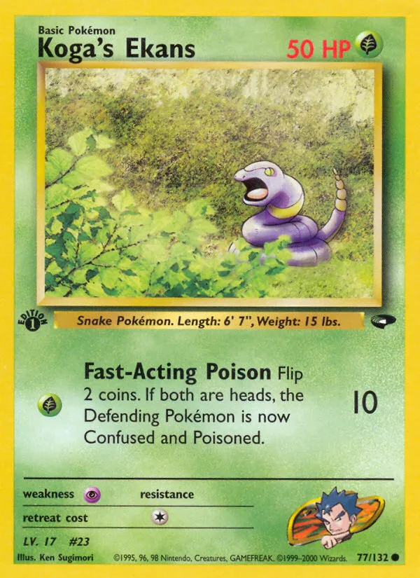 Koga's Ekans #77 Gym Challenge Pokemon card