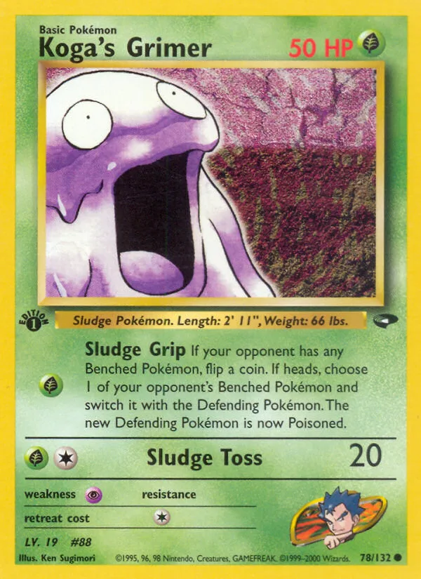 Koga's Grimer #78 Gym Challenge Pokemon card