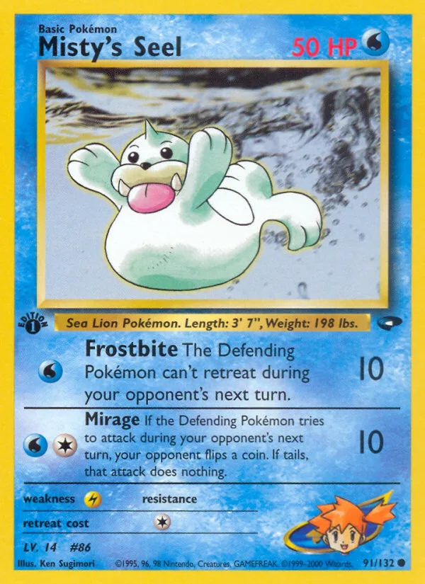 Misty's Seel #91 Gym Challenge Pokemon card