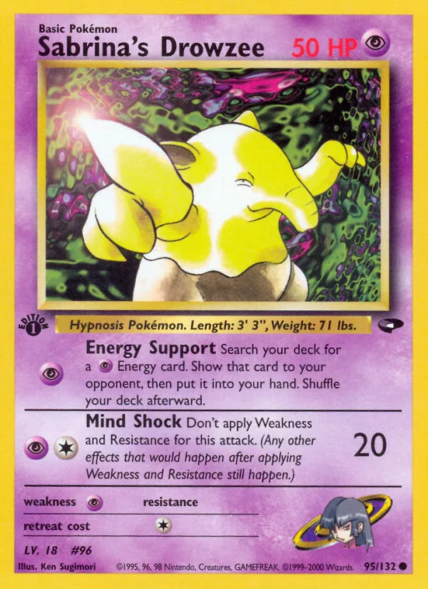 Sabrina's Drowzee #95 Gym Challenge Pokemon card