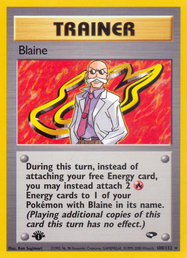 Blaine #100 Gym Challenge Pokemon card