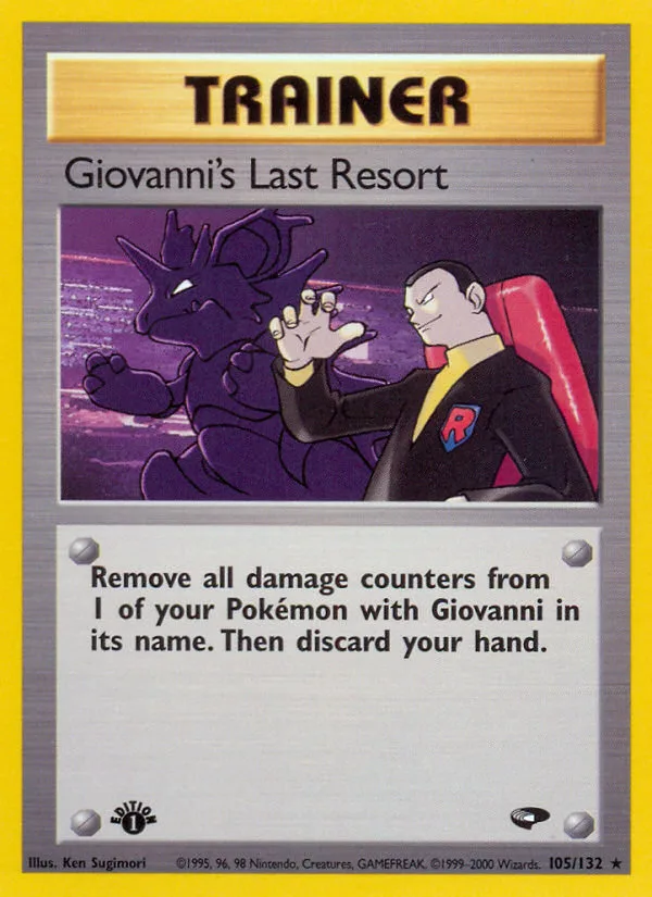 Giovanni's Last Resort #105 Gym Challenge Pokemon card