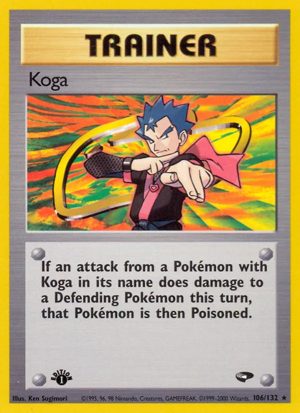 Koga #106 Gym Challenge Pokemon card