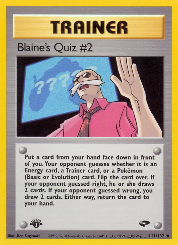 Blaine's Quiz #2 #111 Gym Challenge Pokemon card