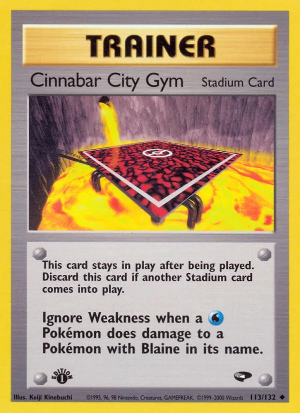 Cinnabar City Gym #113 Gym Challenge Pokemon card