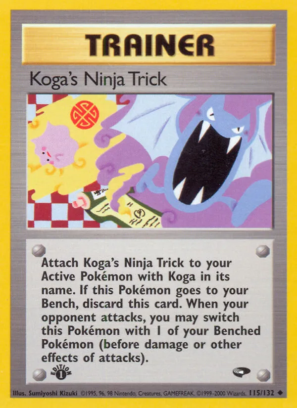 Koga's Ninja Trick #115 Gym Challenge Pokemon card