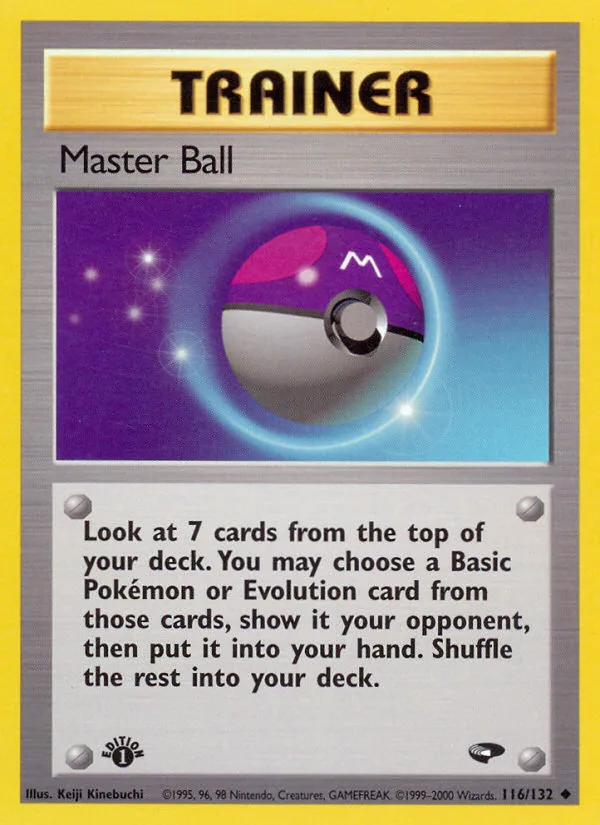 Master Ball #116 Gym Challenge Pokemon card