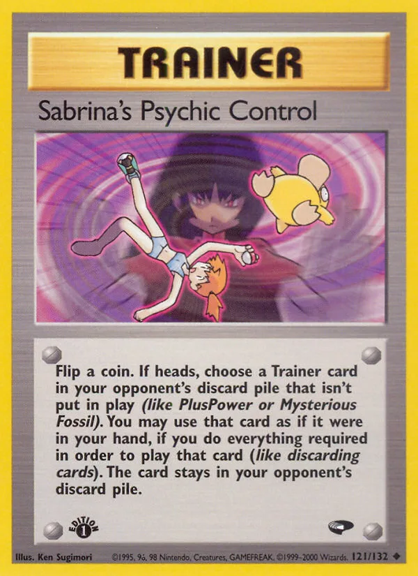 Sabrina's Psychic Control #121 Gym Challenge Pokemon card