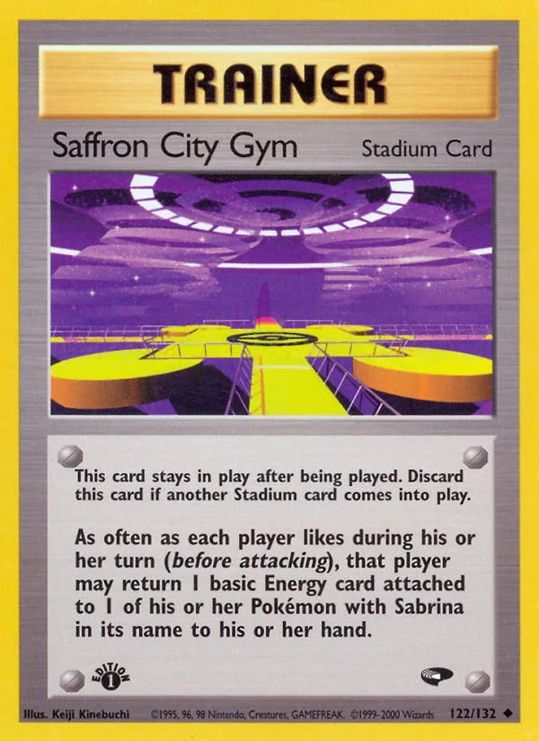 Saffron City Gym #122 Gym Challenge Pokemon card