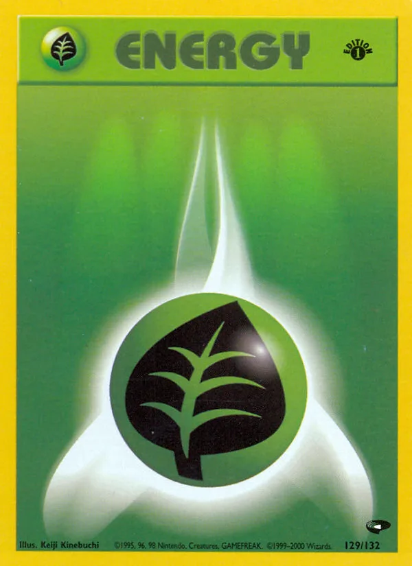 Grass Energy #129 Gym Challenge Pokemon card