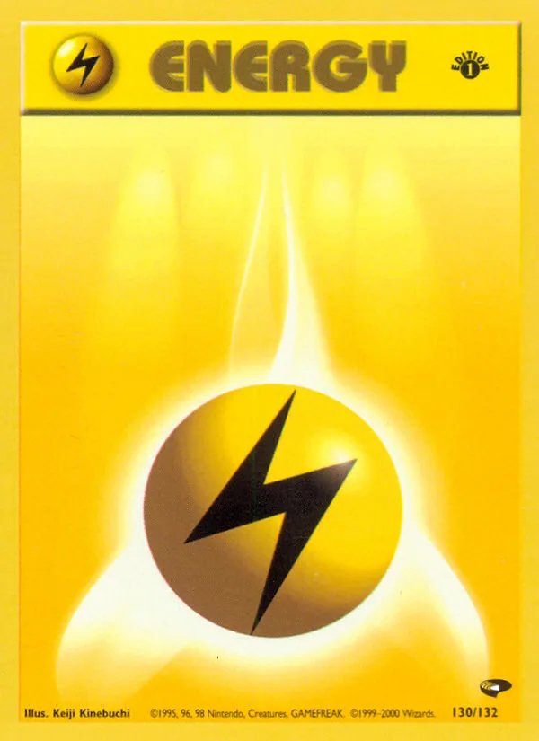 Lightning Energy #130 Gym Challenge Pokemon card