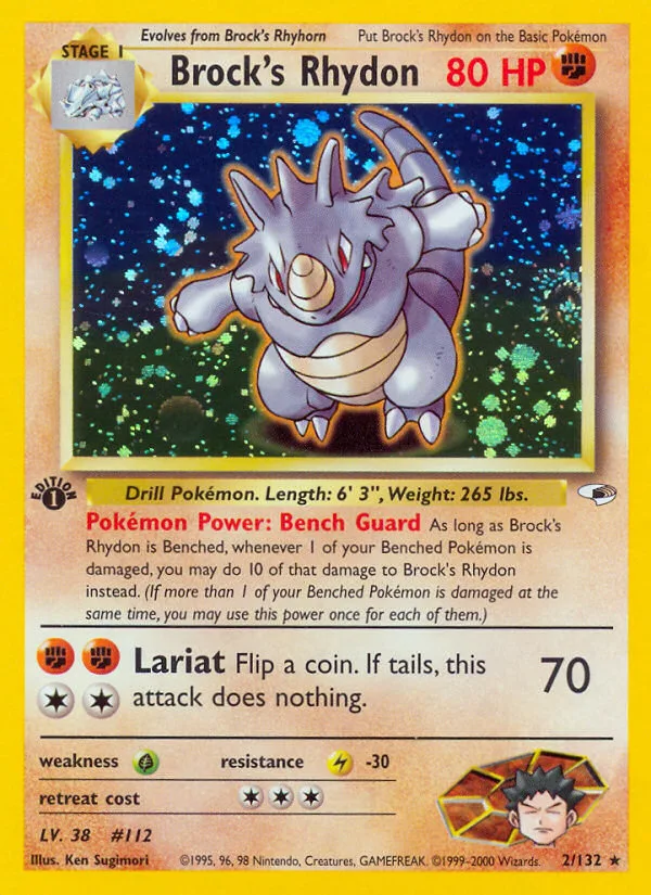 Brock's Rhydon #2 Gym Heroes Pokemon card