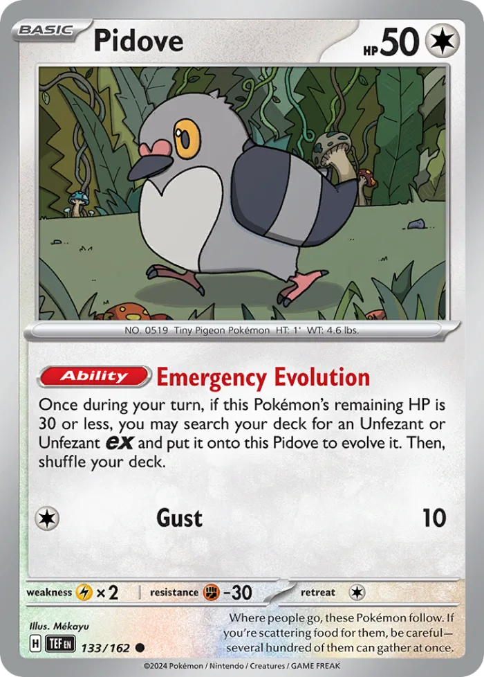 Pidove #133 Temporal Forces Pokemon card