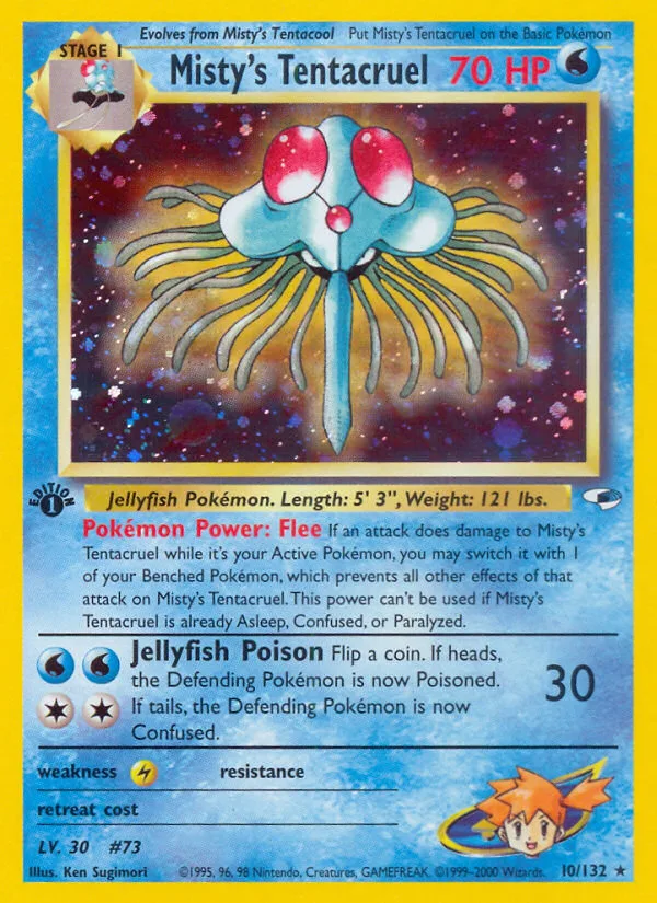 Misty's Tentacruel #10 Gym Heroes Pokemon card