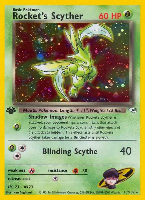 Rocket's Scyther #13 Gym Heroes Pokemon card