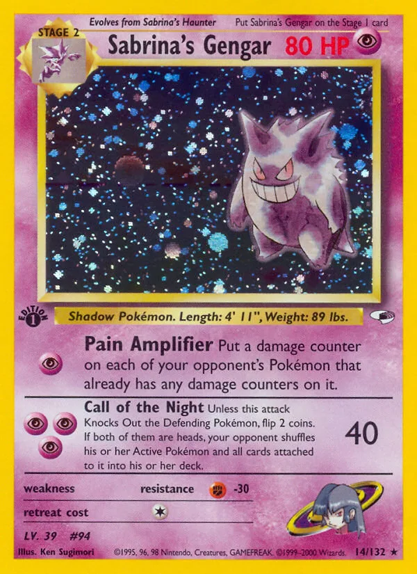 Sabrina's Gengar #14 Gym Heroes Pokemon card