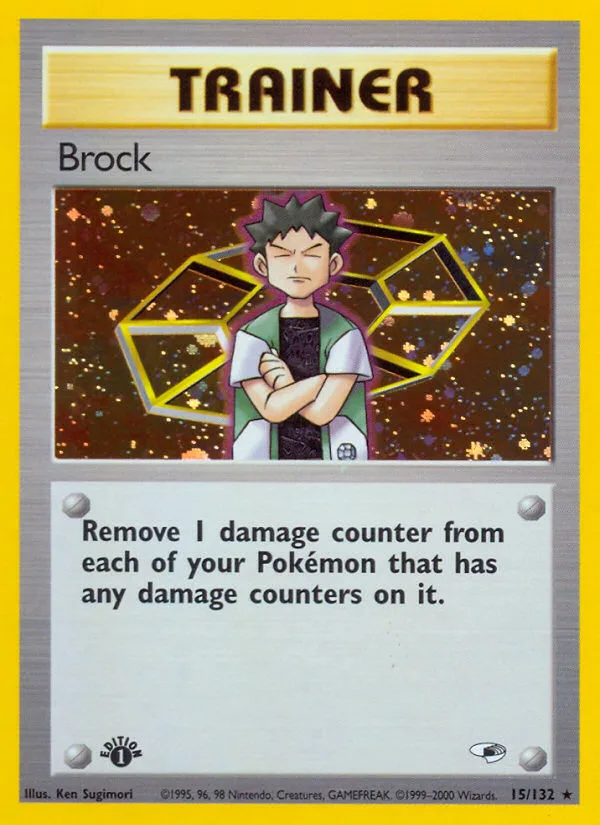 Brock #15 Gym Heroes Pokemon card