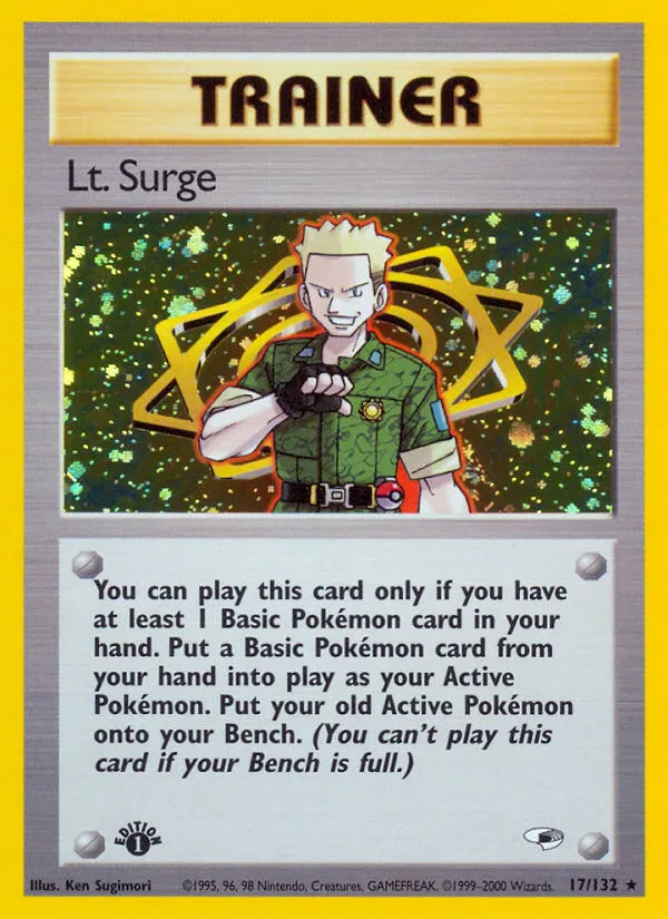 Lt. Surge #17 Gym Heroes Pokemon card