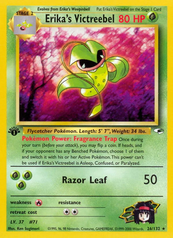 Erika's Victreebel #26 Gym Heroes Pokemon card