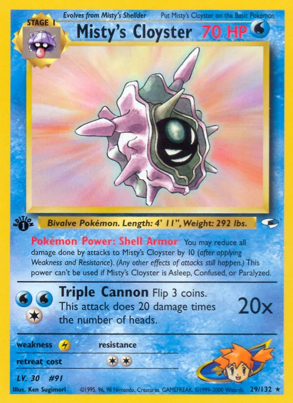 Misty's Cloyster #29 Gym Heroes Pokemon card
