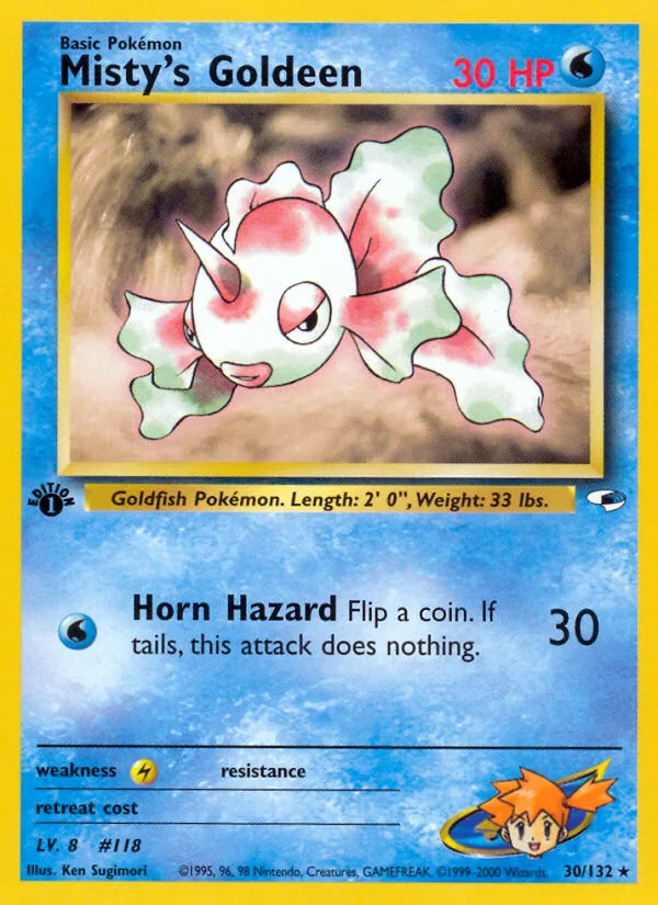 Misty's Goldeen #30 Gym Heroes Pokemon card