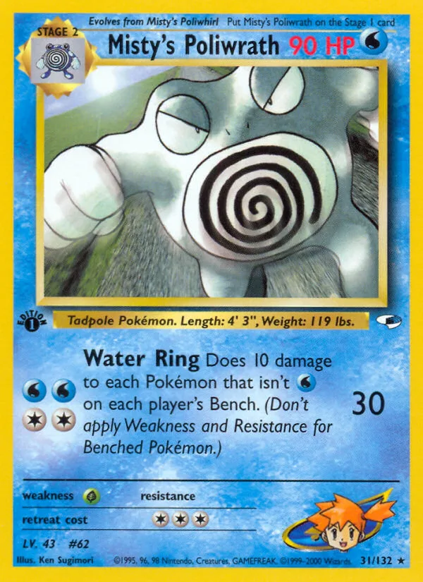 Misty's Poliwrath #31 Gym Heroes Pokemon card