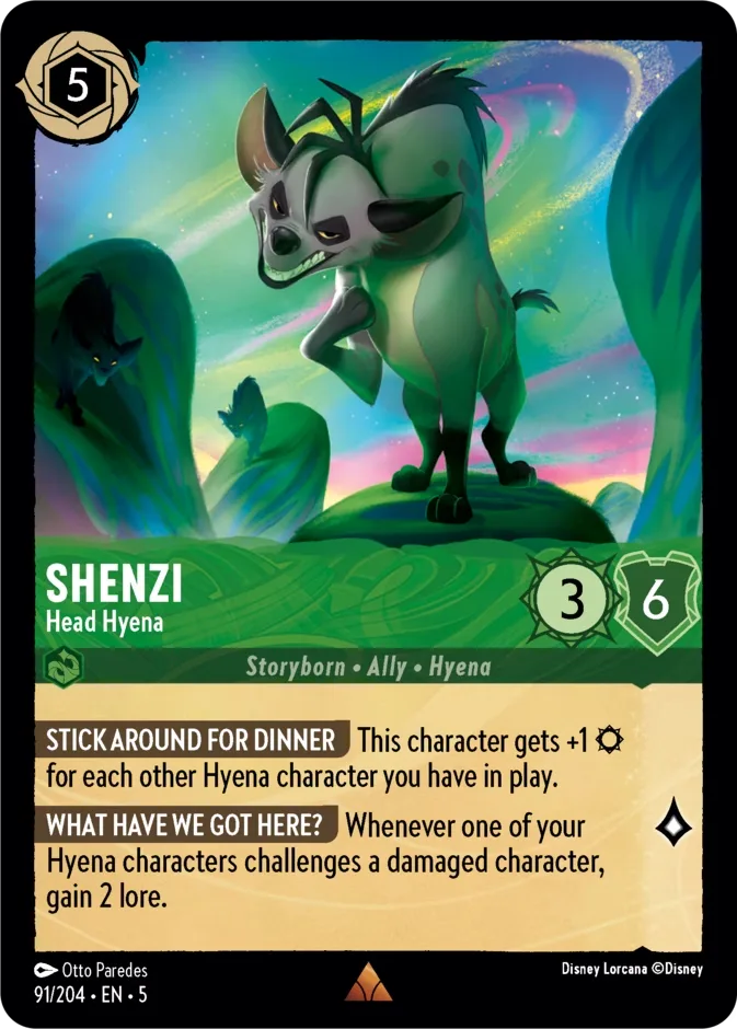 Shenzi #91 Shimmering Skies Disney Lorcana card