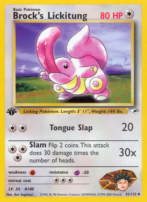 Brock's Lickitung #41 Gym Heroes Pokemon card