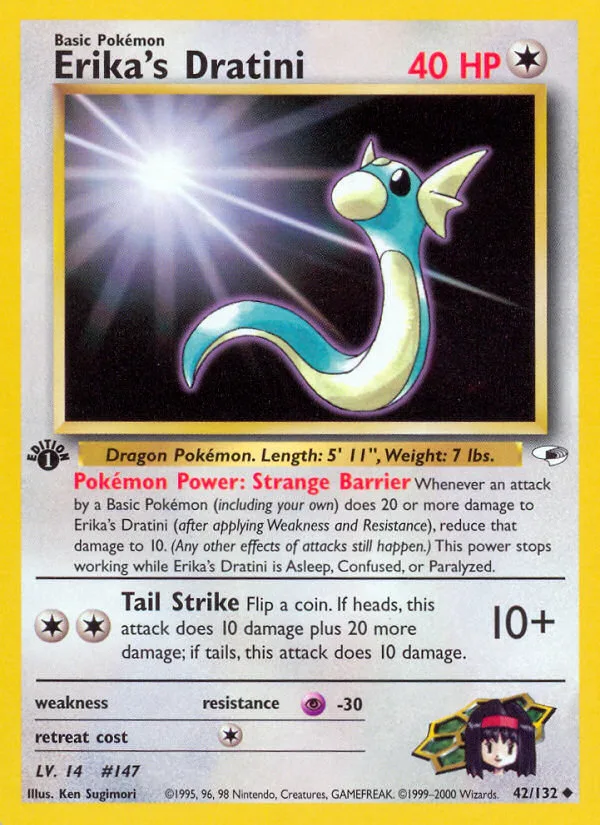 Erika's Dratini #42 Gym Heroes Pokemon card
