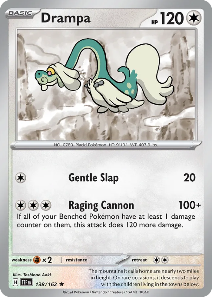 Drampa #138 Temporal Forces Pokemon card
