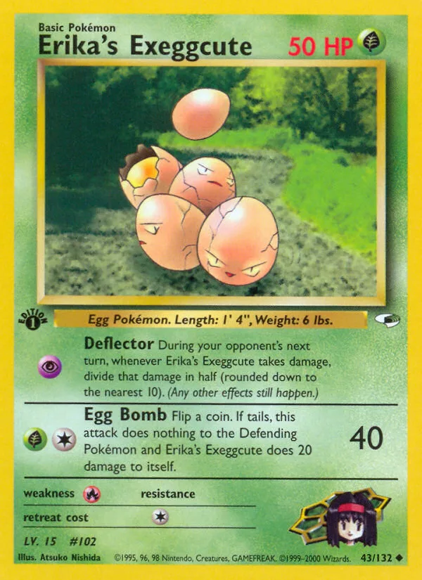 Erika's Exeggcute #43 Gym Heroes Pokemon card