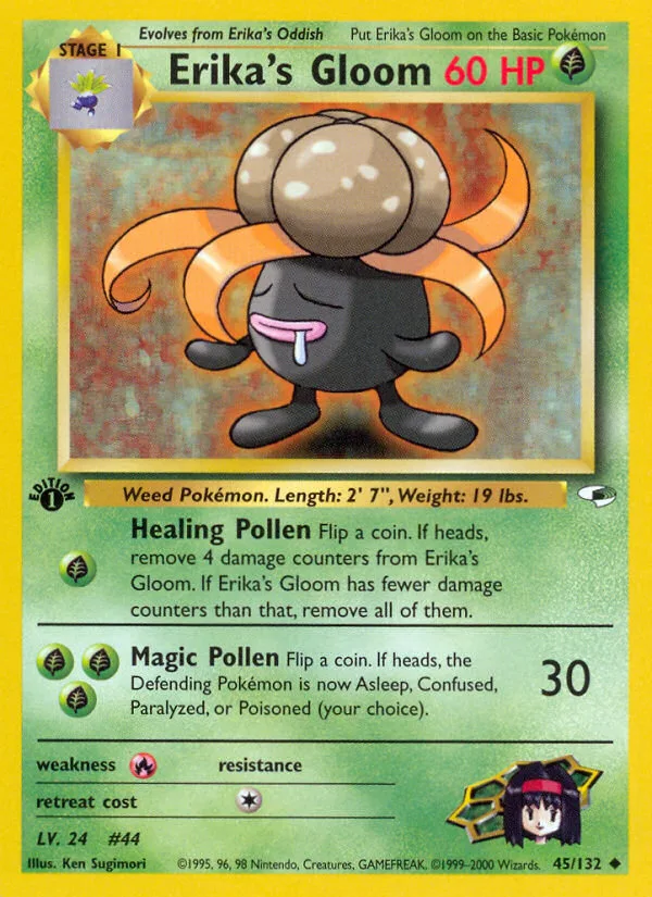Erika's Gloom #45 Gym Heroes Pokemon card
