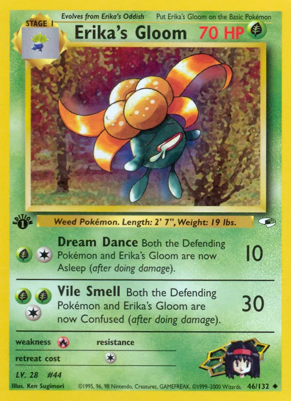 Erika's Gloom #46 Gym Heroes Pokemon card