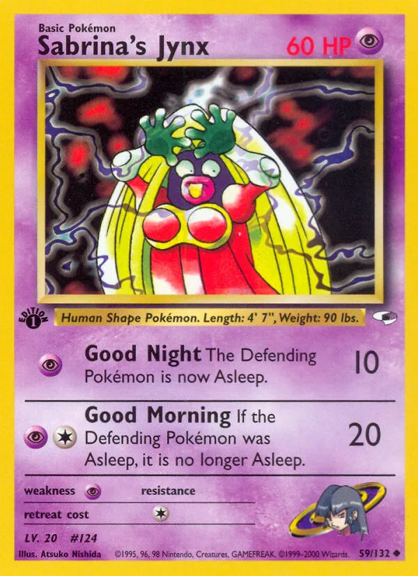 Sabrina's Jynx #59 Gym Heroes Pokemon card