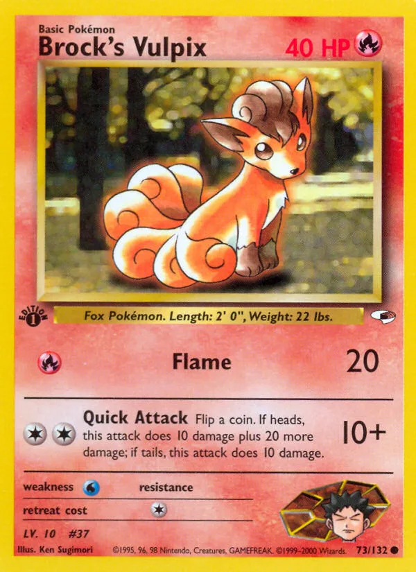 Brock's Vulpix #73 Gym Heroes Pokemon card