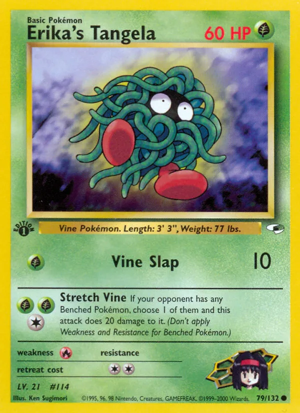 Erika's Tangela #79 Gym Heroes Pokemon card