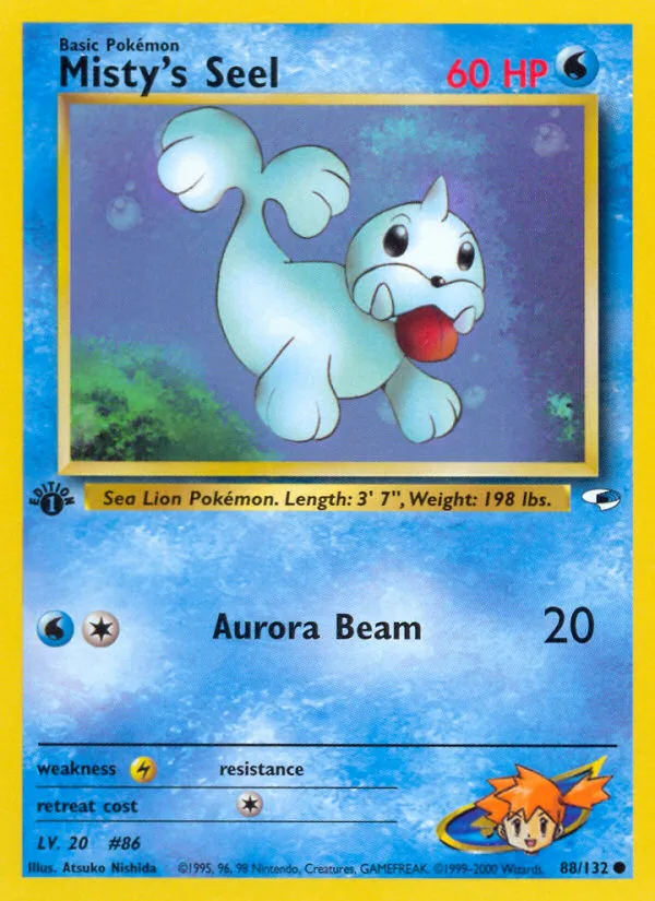 Misty's Seel #88 Gym Heroes Pokemon card