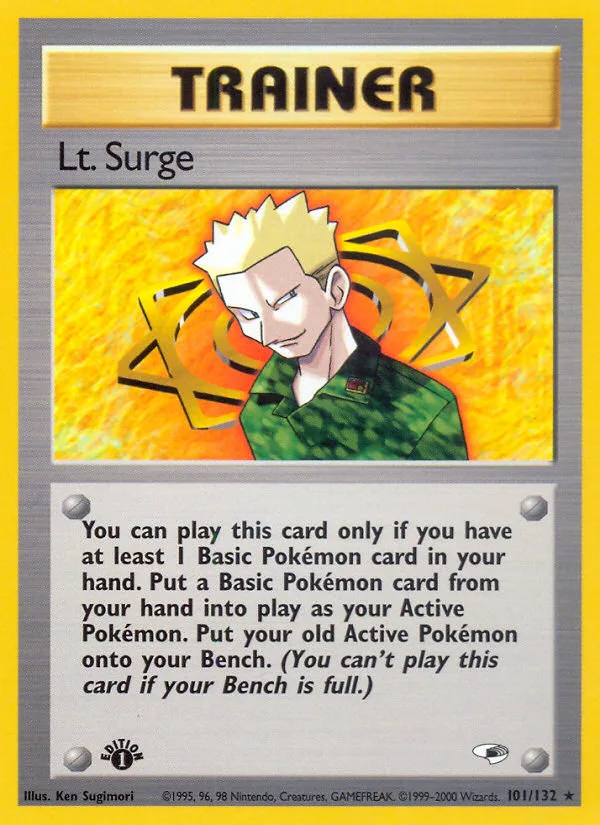 Lt. Surge #101 Gym Heroes Pokemon card