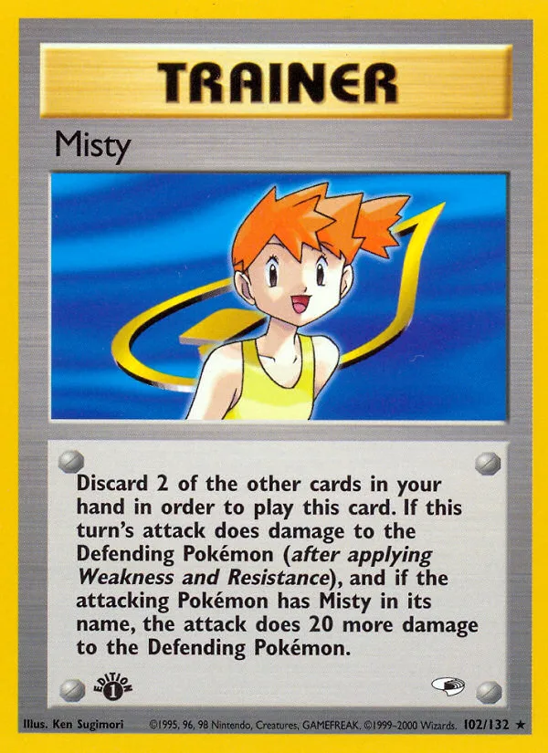 Misty #102 Gym Heroes Pokemon card