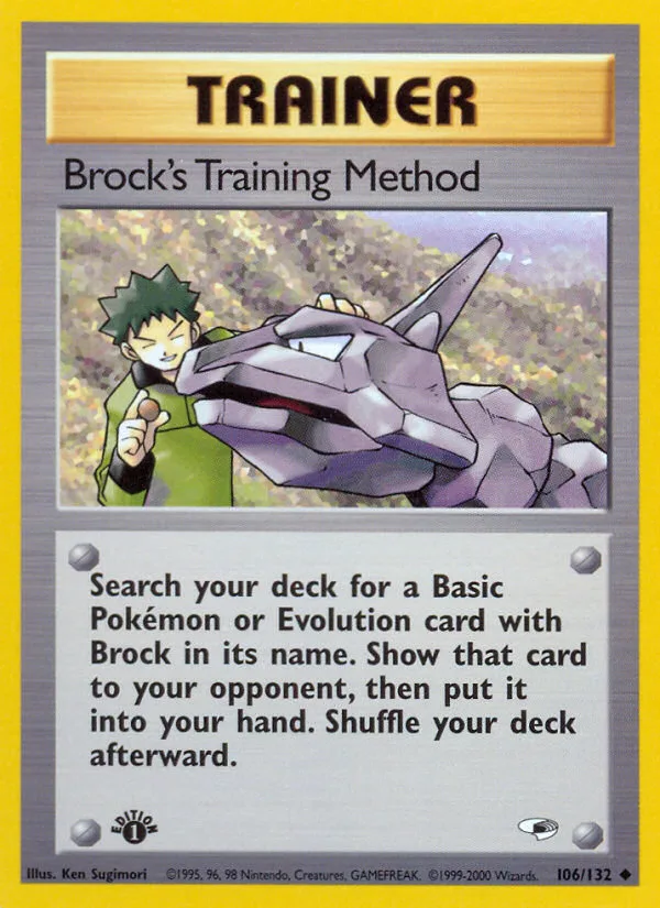 Brock's Training Method #106 Gym Heroes Pokemon card