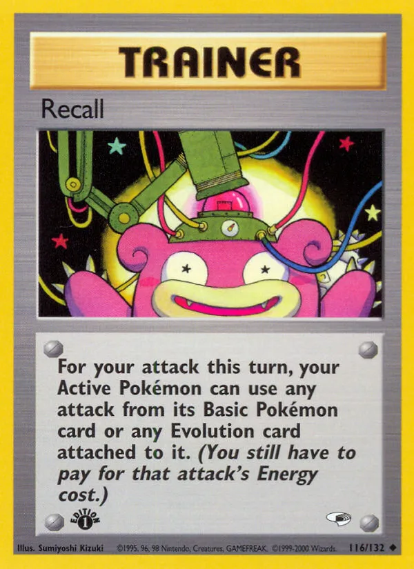 Recall #116 Gym Heroes Pokemon card