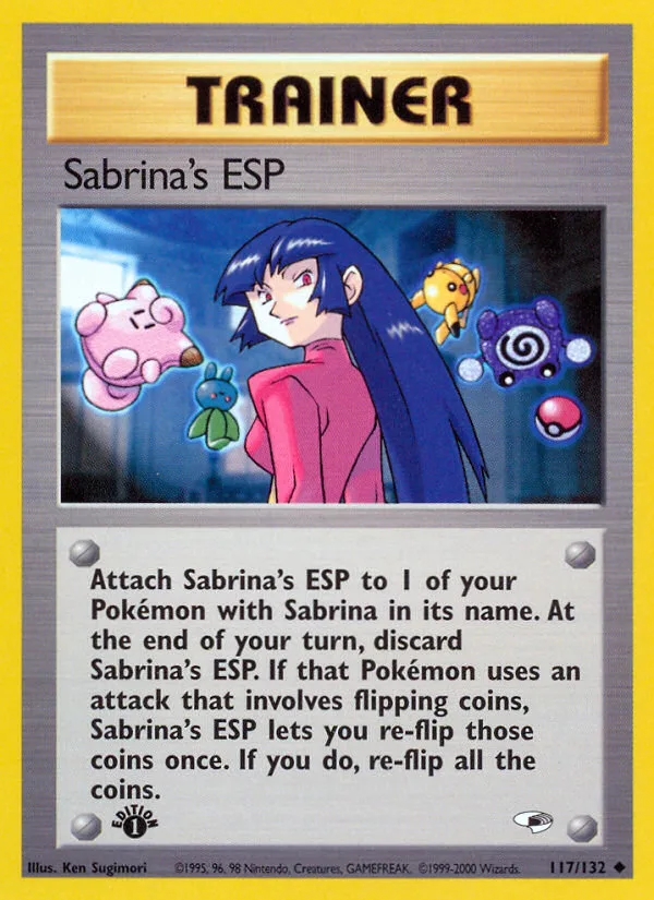 Sabrina's ESP #117 Gym Heroes Pokemon card