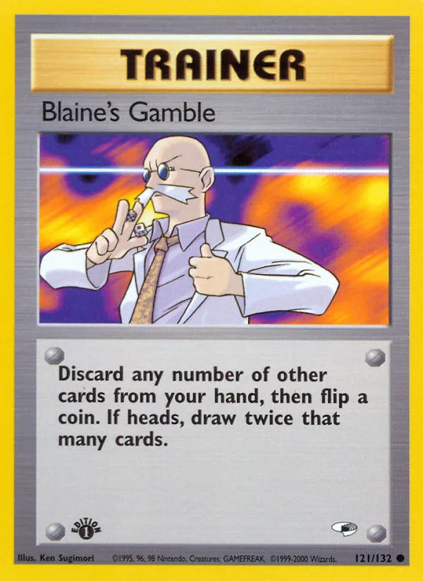 Blaine's Gamble #121 Gym Heroes Pokemon card