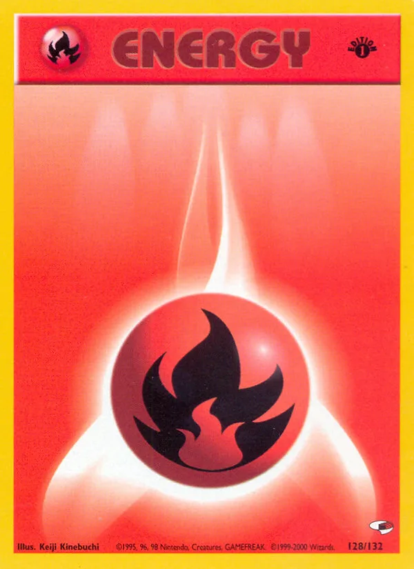 Fire Energy #128 Gym Heroes Pokemon card