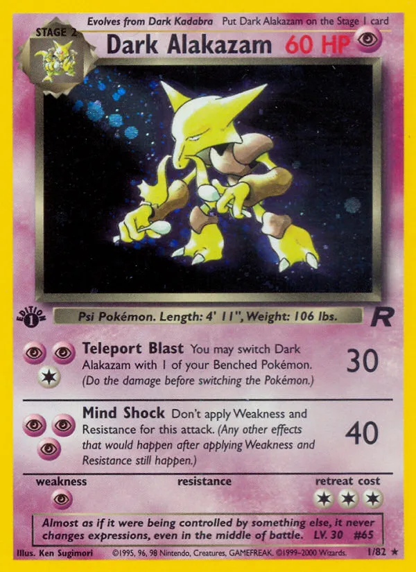 Dark Alakazam #1 Team Rocket Pokemon card